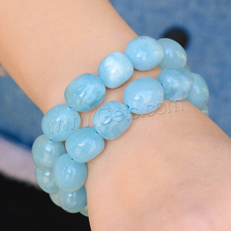Cristal naturel bracelet, Rond, Portable & normes différentes pour le choix & pour femme, bleu, Longueur:Environ 7 pouce, Vendu par brin