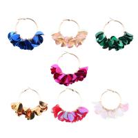 Zinc Alloy Hoop Earring, with Plastic Sequin, gold color plated, vintage & for woman 