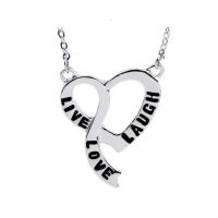 Enamel Zinc Alloy Necklace, with 1.9lnch extender chain, Heart, plated, oval chain & with letter pattern & for woman Approx 17.7 Inch 