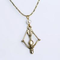 Zinc Alloy Sweater Necklace, with Shell Pearl, with 1.9lnch extender chain, arrowhead, antique bronze color plated, oval chain & for woman Approx 27.5 Inch 