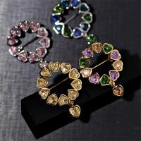 Zinc Alloy Brooch, with Crystal, Flower, plated, for woman & faceted & with rhinestone 