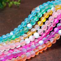 Natural Clear Quartz Beads, Round, colorful plated, frosted 8mm Approx 15 Inch 