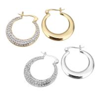 Brass Lever Back Earring, with Rhinestone Clay Pave, plated, for woman 
