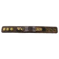 Leather Bracelet, zinc alloy snap clasp, antique brass color plated, Unisex, 30mm 