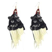 Zinc Alloy Tassel Earring, with Crystal & Acrylic, iron earring hook, gold color plated, for woman & faceted 