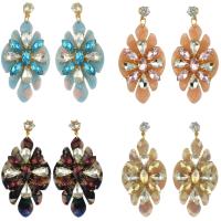 Zinc Alloy Drop Earring, with Crystal & Acrylic, iron post pin, gold color plated, for woman & faceted Approx 9.4 Inch 