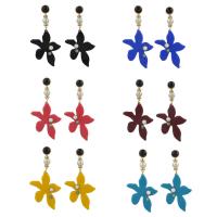 Zinc Alloy Drop Earring, with Plastic Pearl & Acrylic, iron post pin, gold color plated, for woman 