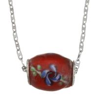 Stainless Steel Necklace, with Lampwork, mariner chain & for woman, original color 2mm Approx 16 Inch 