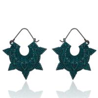 Zinc Alloy Leverback Earring, plated copper green, for woman 