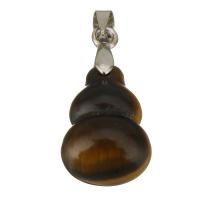 Stainless Steel Pendant, with Tiger Eye, Calabash, original color Approx 4mm 