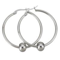 Stainless Steel Hoop Earring, for woman, original color  