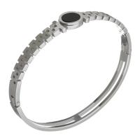 Stainless Steel Bangle, with Resin, for woman & hollow, original color, 10mm, Inner Approx 