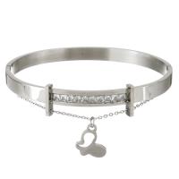 Stainless Steel Bangle, with Crystal, for woman & faceted, original color 5.5mm, Inner Approx 
