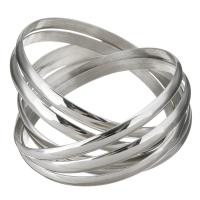 Stainless Steel Bangle Set, for woman, original color, 6mm, Inner Approx 68mm 
