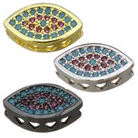 Perles zircon Micro Pave cubes, laiton, oeil de cheval, Placage, multihole & pavé de micro zircon, plus de couleurs à choisir Environ 1.5mm, Vendu par PC