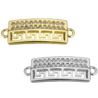 Cubic Zirconia Micro Pave Brass Connector, Abacus, plated, micro pave cubic zirconia & 1/1 loop Approx 0.5mm 