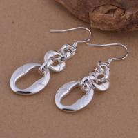 Brass Dangle Earring, real silver plated, for woman, lead & cadmium free 