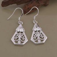 Brass Dangle Earring, real silver plated, for woman, lead & cadmium free 