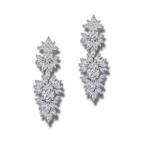 Cubic Zircon Brass Earring, platinum plated, for woman & with cubic zirconia, nickel, lead & cadmium free 