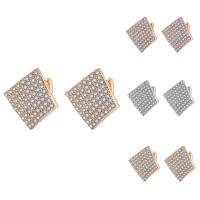 Brass Stud Earring, Rhombus, plated, for woman & with cubic zirconia nickel, lead & cadmium free 