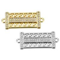 Cubic Zirconia Micro Pave Brass Connector, Abacus, plated, micro pave cubic zirconia & 1/1 loop Approx 0.6mm 