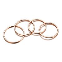 Stainless Steel Finger Ring, rose gold color plated, for woman, 1mm, US Ring 