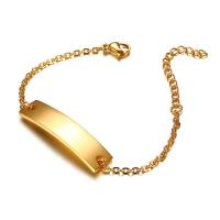 Stainless Steel Chain Bracelets, gold color plated, oval chain & for woman Approx 7.5 Inch 
