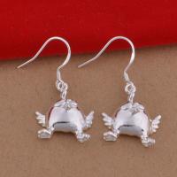 Brass Drop Earring, Chicken, real silver plated, for woman, lead & cadmium free 