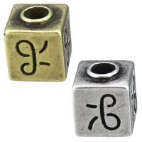 Brass Jewelry Beads, Square, plated Approx 2mm 