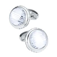 Brass Cufflinks, with Crystal, platinum color plated, Unisex 