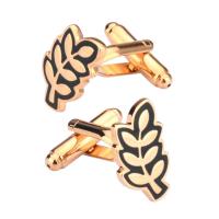 Brass Cufflinks, gold color plated, stoving varnish & Unisex 