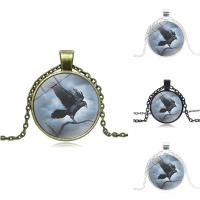 Время камень ювелирные изделия ожерелье, цинковый сплав, с железный цепи & Стеклянный, с 5cm наполнитель цепи, Плоская круглая форма, Другое покрытие, ювелирные изделия драгоценный камень раз & Мужская & Овальный цепь & Термоаппликации, Много цветов для выбора, не содержит свинец и кадмий длина:Приблизительно 17.5 дюймовый, продается Strand