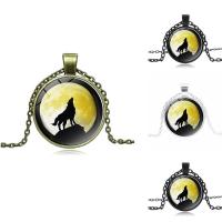 Time Gem Jewelry Necklace, Zinc Alloy, with iron chain & Glass, with 5cm extender chain, Flat Round, plated, Unisex & oval chain & decal lead & cadmium free Approx 17.5 Inch 