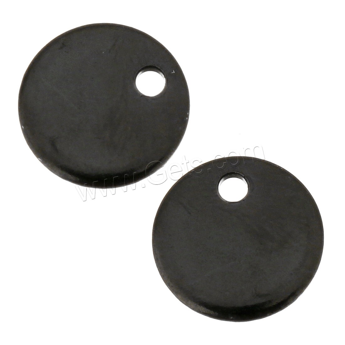Stainless Steel Pendants, Flat Round, black ionic, different size for choice, Hole:Approx 1mm, Sold By PC