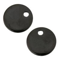 Stainless Steel Pendants, Flat Round, black ionic Approx 1mm 