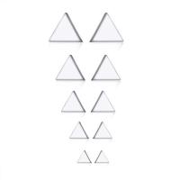 Stainless Steel Stud Earring, Triangle, for woman, original color     