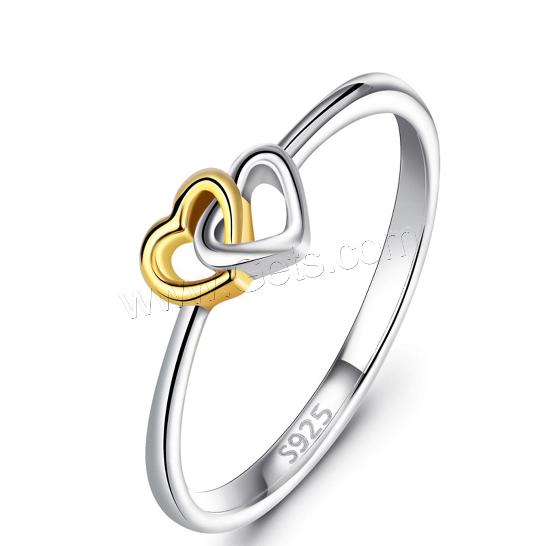 Sterling Silver Finger Ring, 925 Sterling Silver, Heart, plated, different size for choice & for woman, 6.6mm, Sold By PC