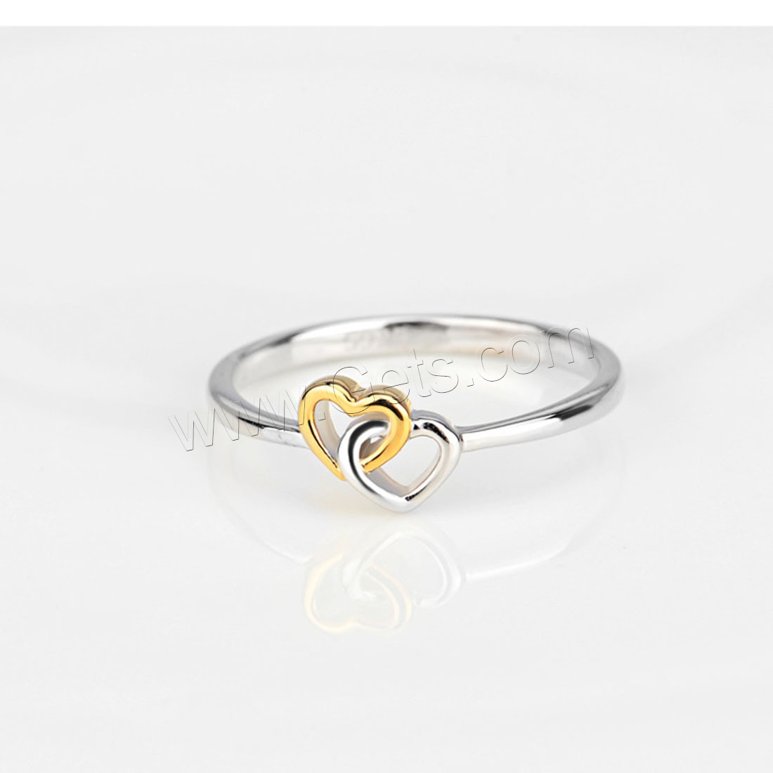 Sterling Silver Finger Ring, 925 Sterling Silver, Heart, plated, different size for choice & for woman, 6.6mm, Sold By PC
