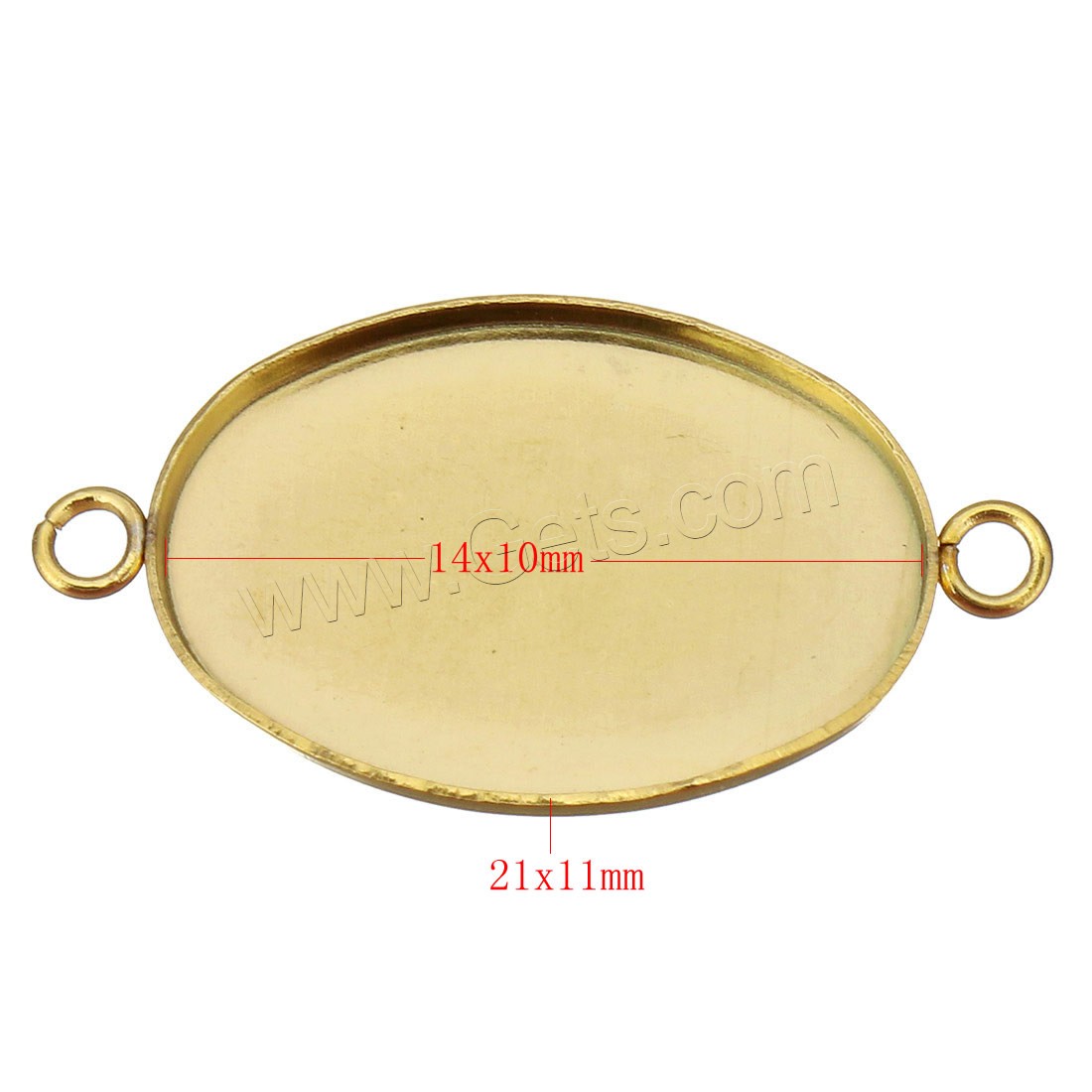 Stainless Steel Connector Setting, Flat Oval, plated, different size for choice & 1/1 loop, more colors for choice, Sold By PC