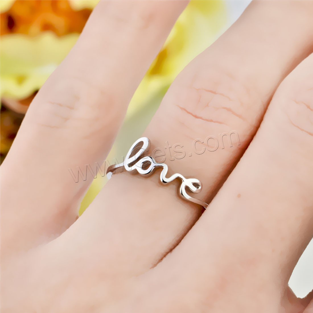 Sterling Silver Finger Ring, 925 Sterling Silver, Letter, different size for choice & for woman, 6.5x1mm, Sold By PC