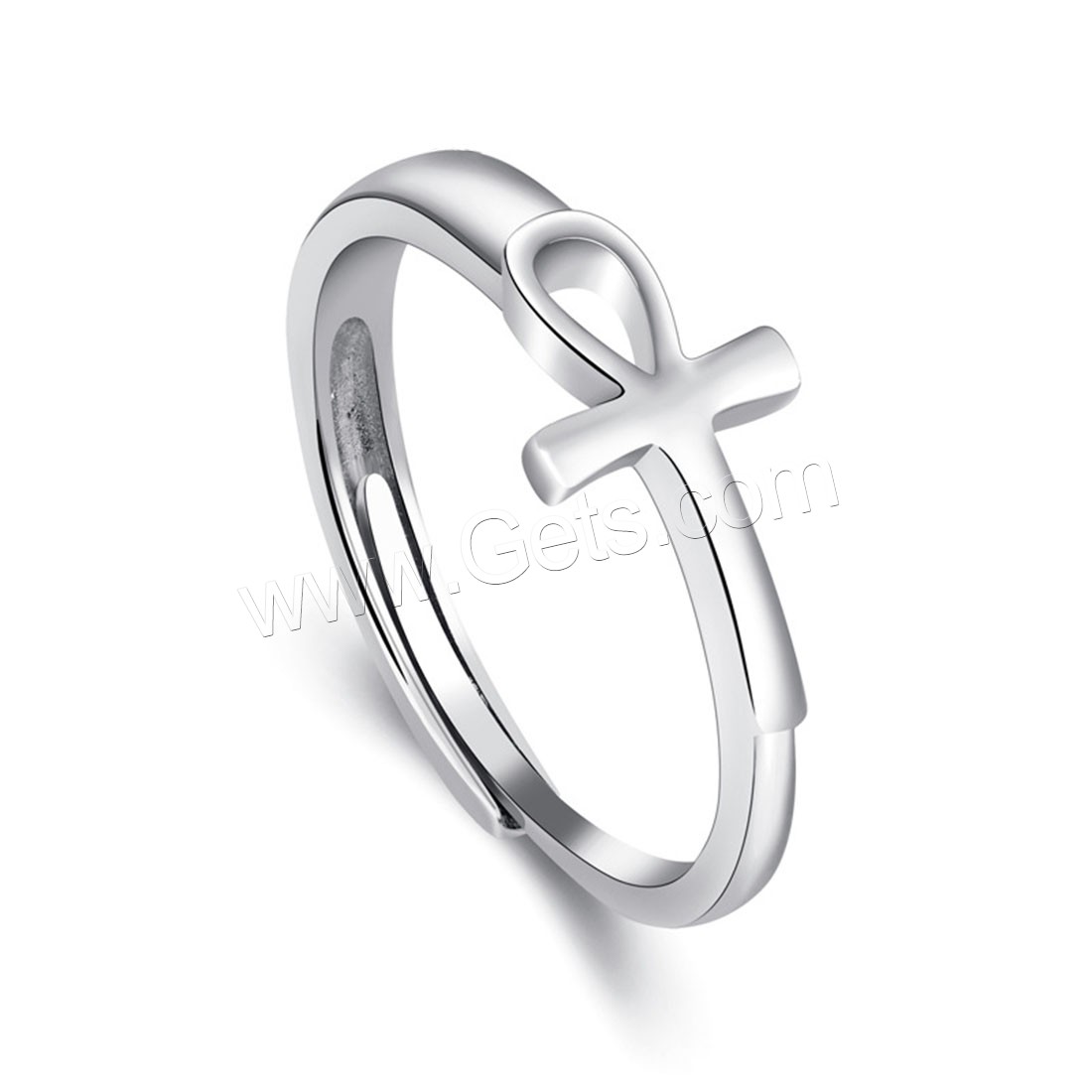 Anillo de Plata Ley, plata de ley 925, Cruces, diverso tamaño para la opción & para mujer, 7.3mm, Vendido por UD