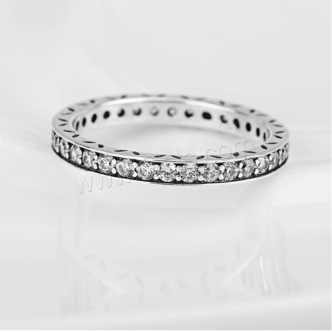 Стерлингового серебра кольцо, Серебро 925 пробы, Другое покрытие, разный размер для выбора & Женский & со стразами, Много цветов для выбора, 2.5mm, продается PC