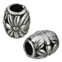 Zinc Alloy Large Hole Beads, Drum, antique silver color plated Approx 4mm 