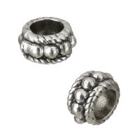 Zinc Alloy Large Hole Beads, Rondelle, antique silver color plated Approx 3mm 