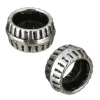 Zinc Alloy Large Hole Beads, Drum, antique silver color plated Approx 4mm 