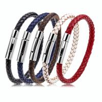 Leather Bracelet, stainless steel snap clasp, Unisex 6mm Approx 8.7 Inch 