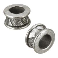 Zinc Alloy Large Hole Beads, Rondelle, antique silver color plated Approx 5.5mm 
