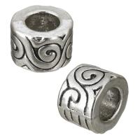 Zinc Alloy Large Hole Beads, Donut, antique silver color plated Approx 6mm 