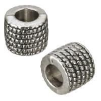 Zinc Alloy European Beads, Column, antique silver color plated, without troll Approx 5mm 