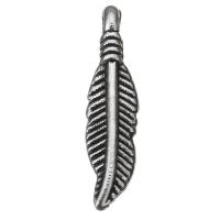 Zinc Alloy Feather Pendants, antique silver color plated Approx 1.5mm 